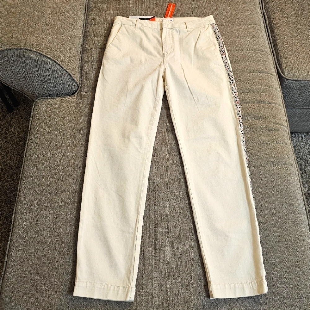Sundry Star Side Detailed Casual Boho Cream White Pants Size 26
